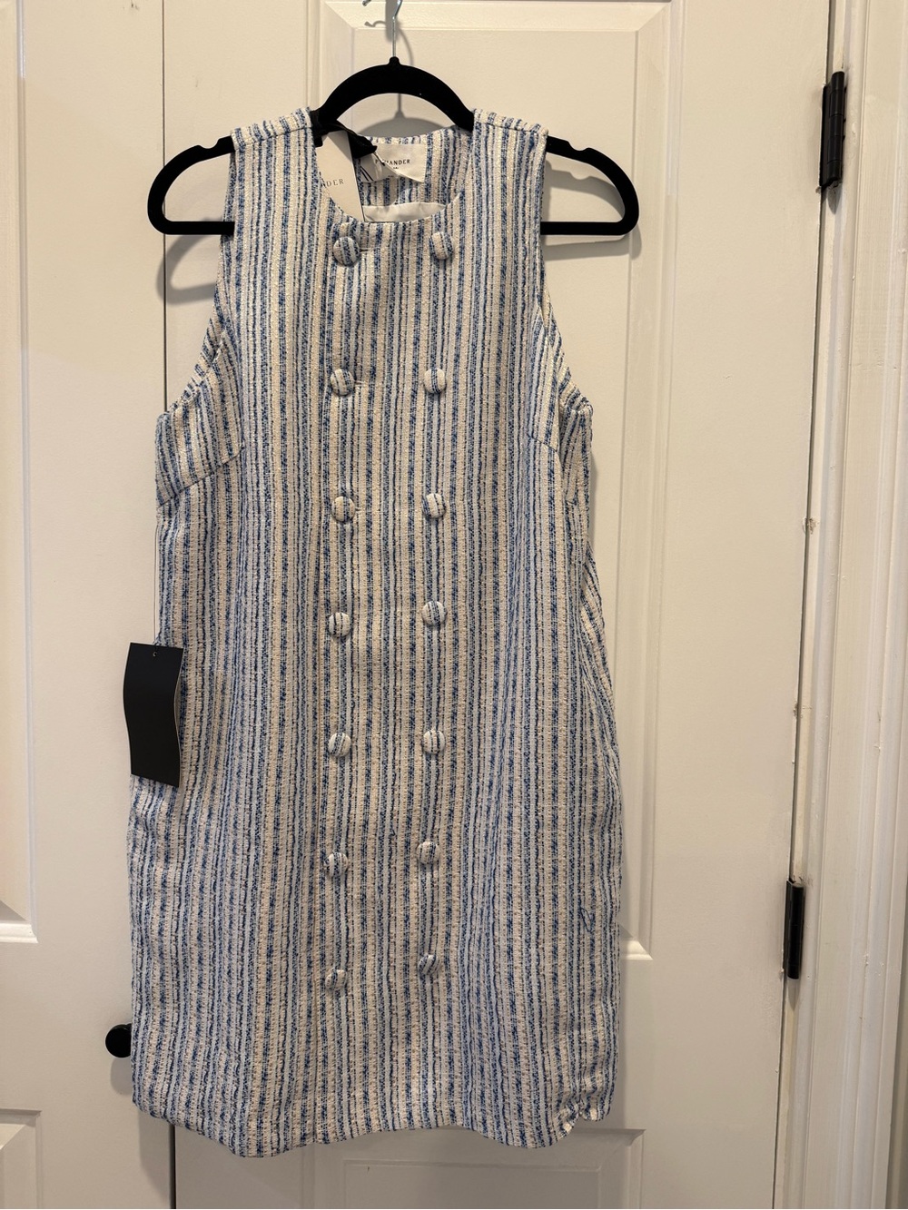 Tuckernuck Tweed striped Sleeveless Shift Dress in Blue and White